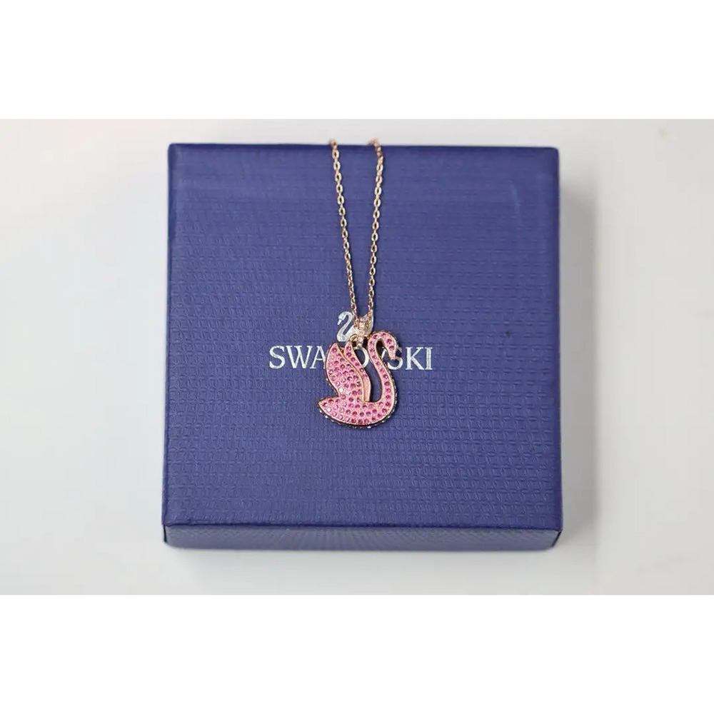 Swarovski Pink Diamond Swan Necklace